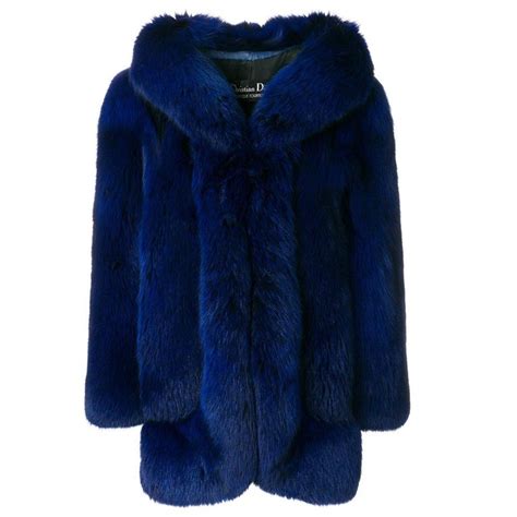 christian dior blue fur coat.